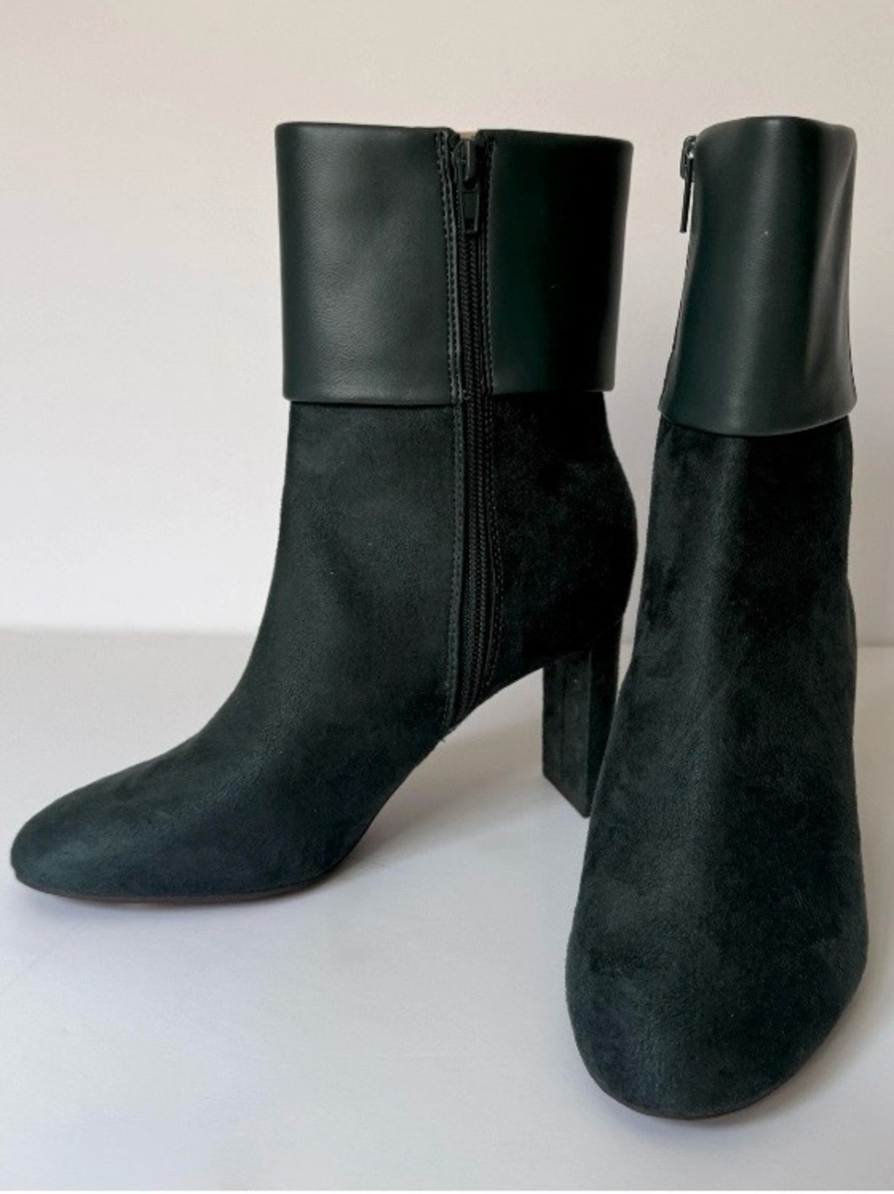 Alfani Ajojo Dark Green Suede Fold-Over Ankle Boots - Size 11 - Worn Once! - Picture 3 of 5